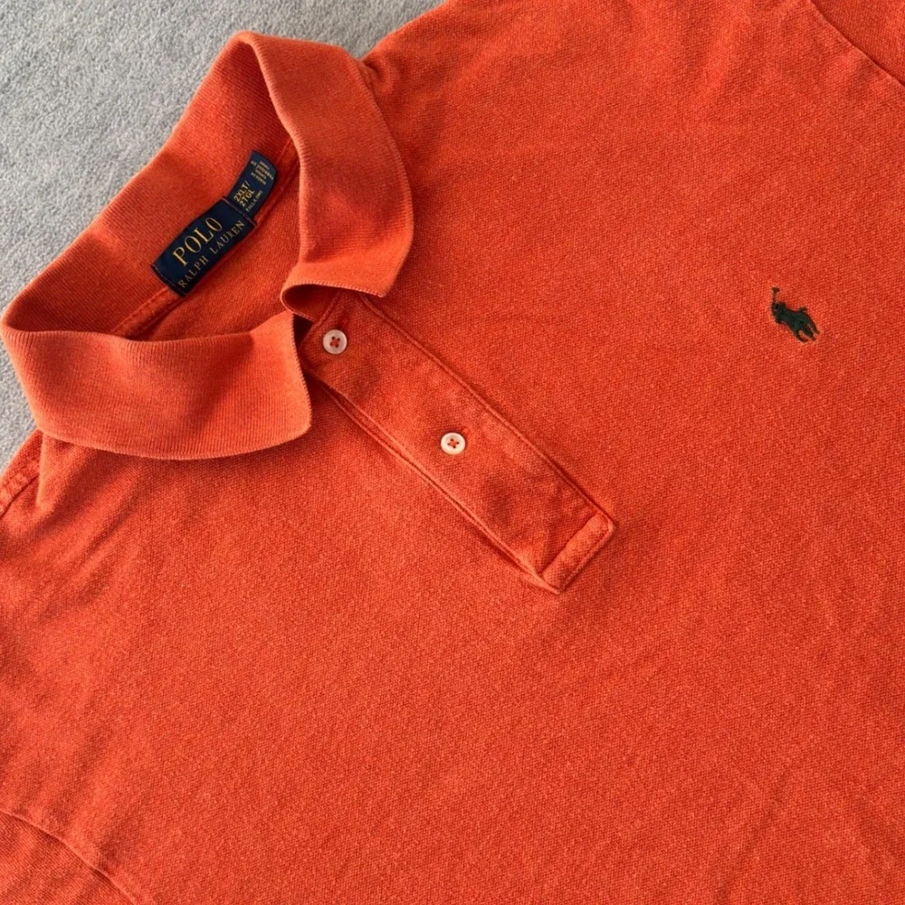Polo Ralph Lauren Mens 2XLT Tall Orange Short Sleeve Pique Cotton Polo Shirt